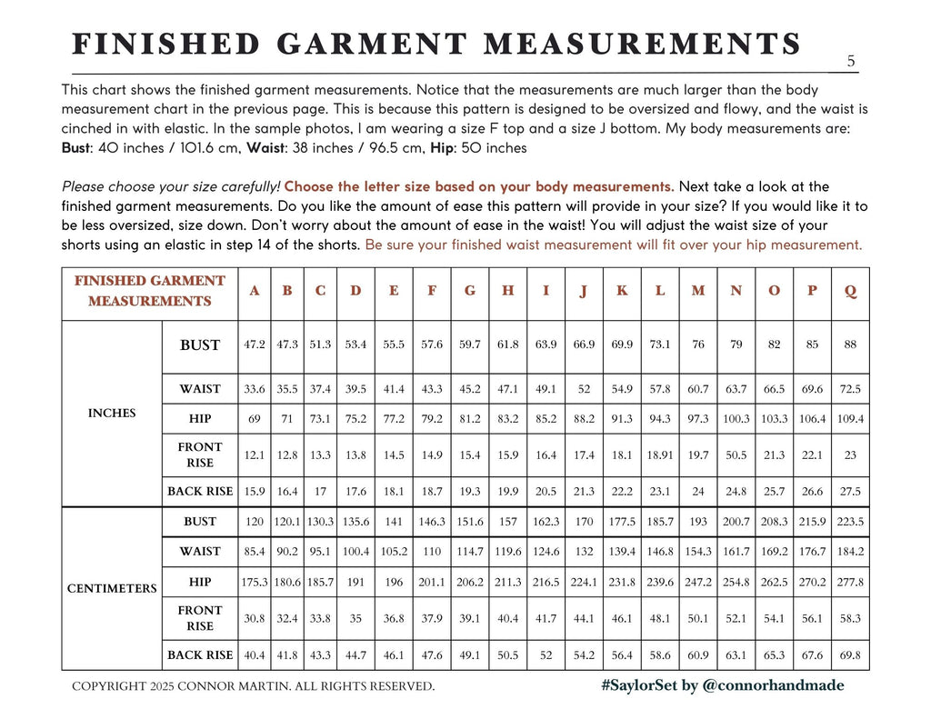 Saylor Set PDF Sewing Pattern