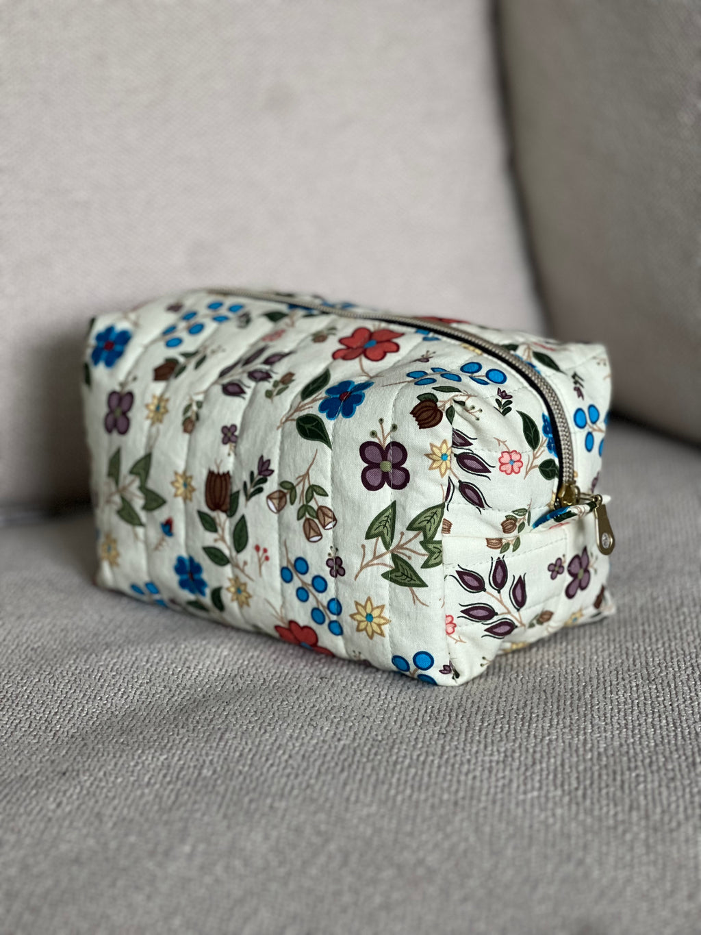 Quilted Pouch - Large (Cream)