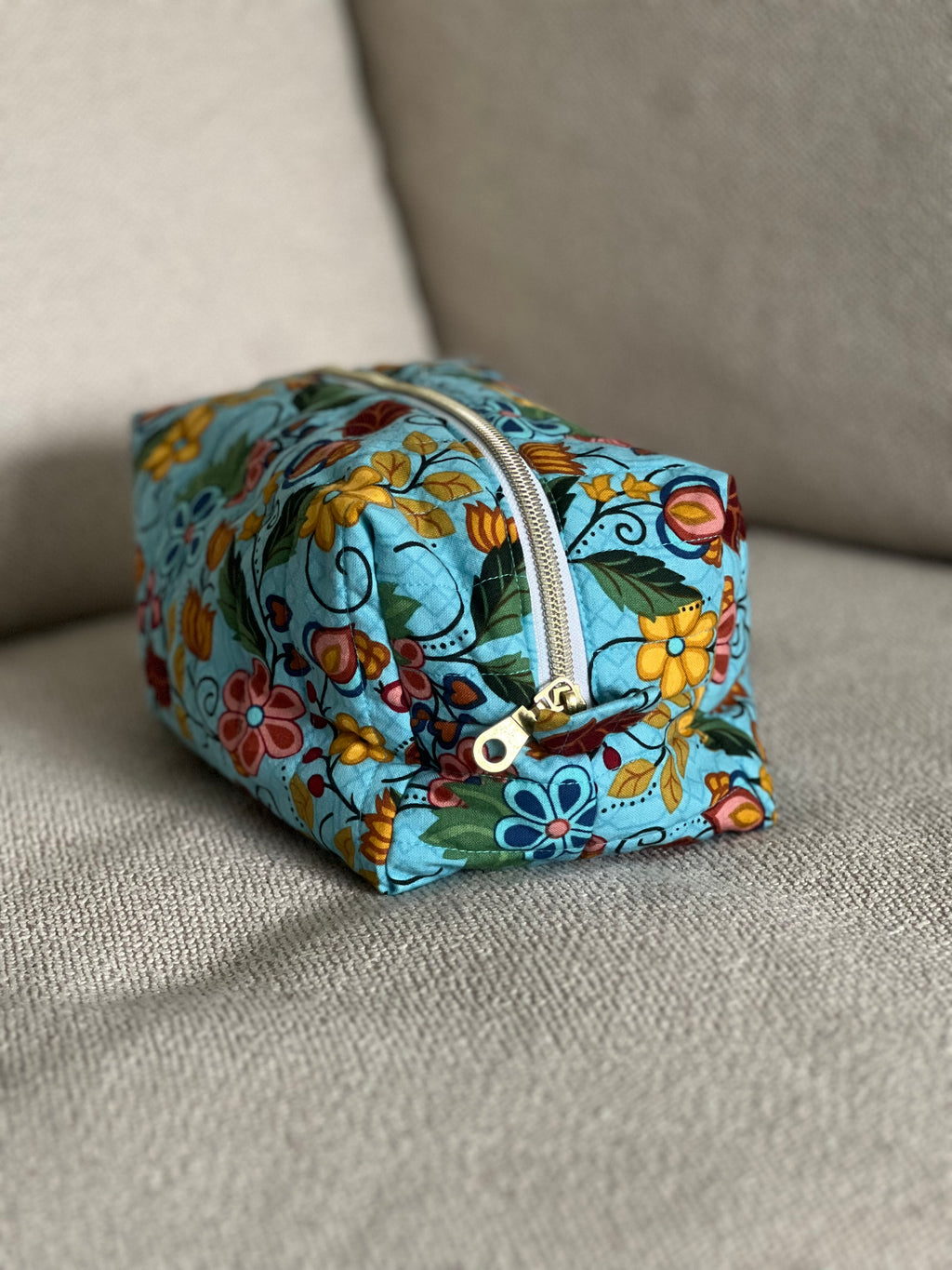 Quilted Pouch - Blue (Large)