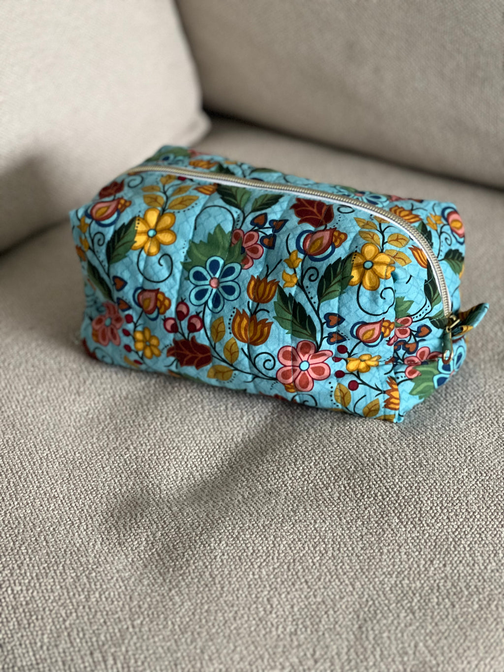 Quilted Pouch - Blue (Large)