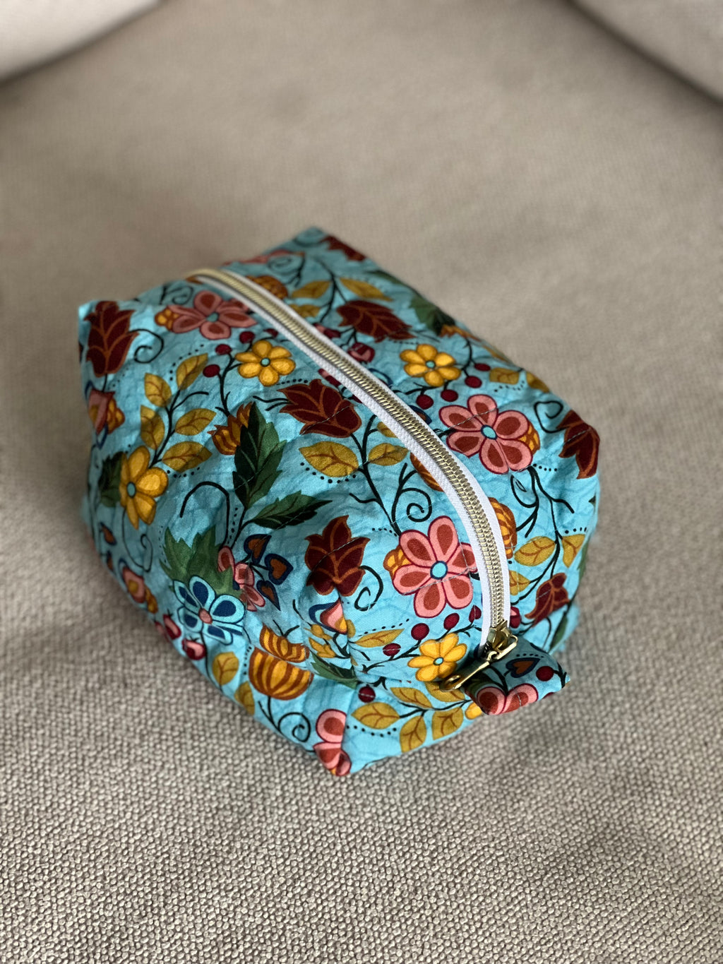 Quilted Pouch - Blue (Medium)