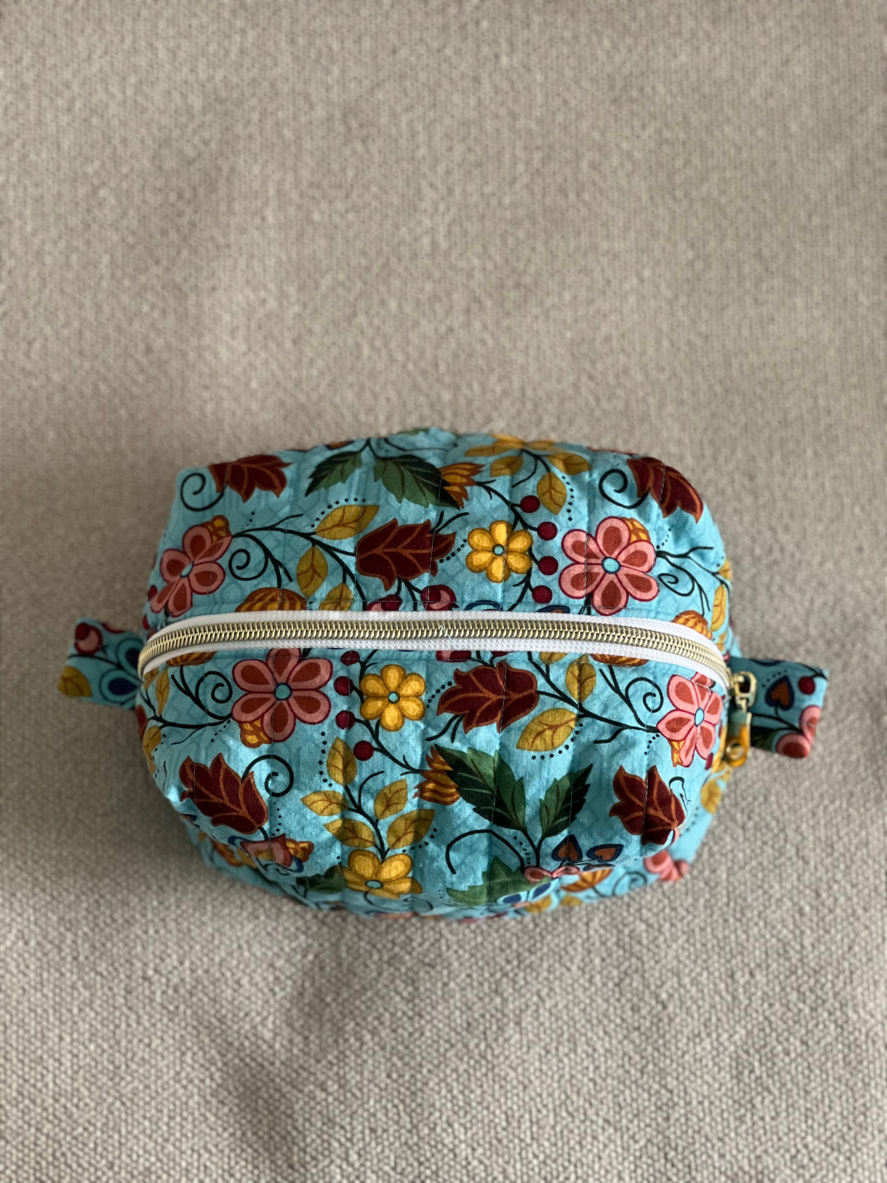 Quilted Pouch - Blue (Medium)