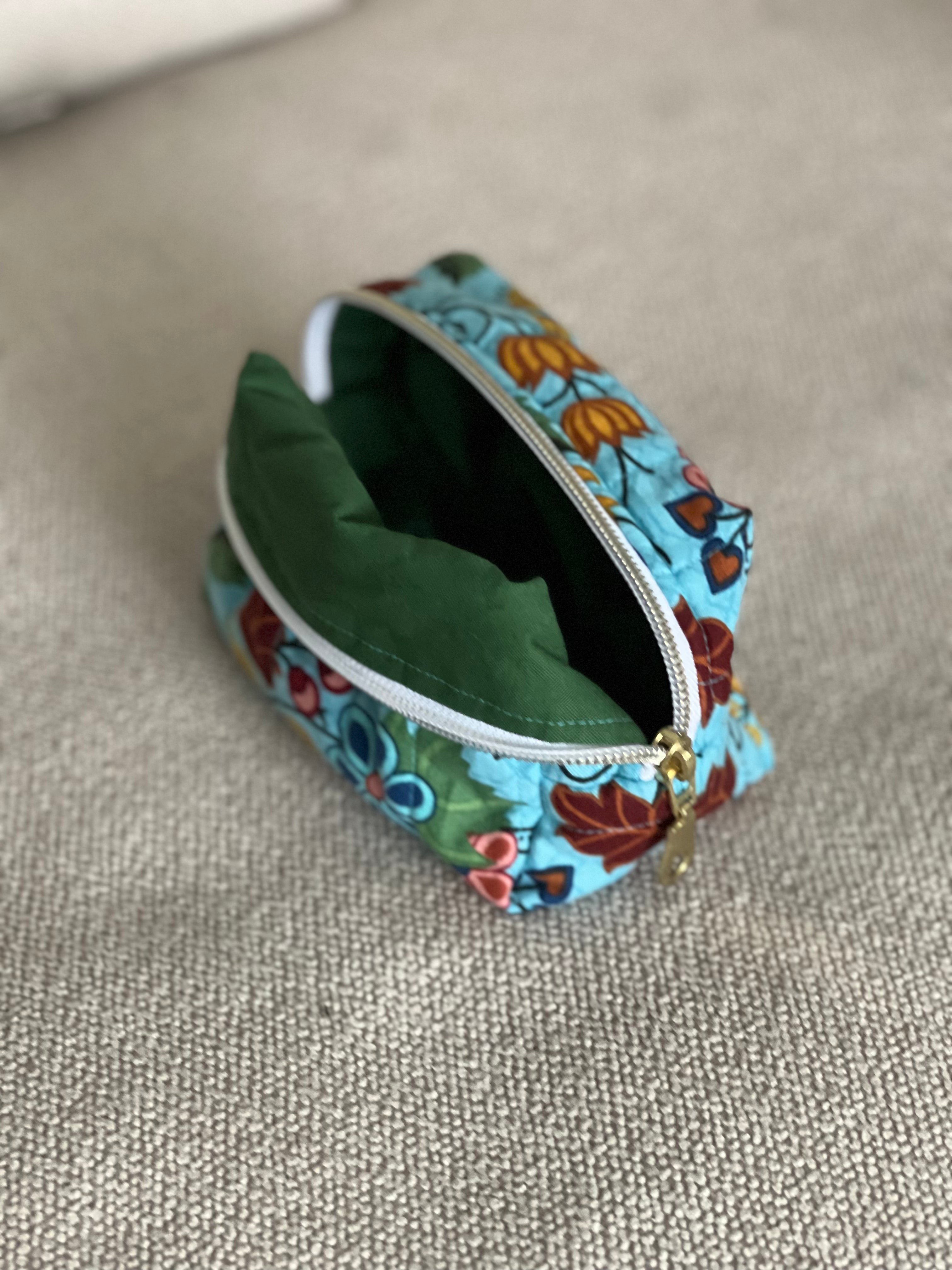 Quilted Pouch - Blue (Small)