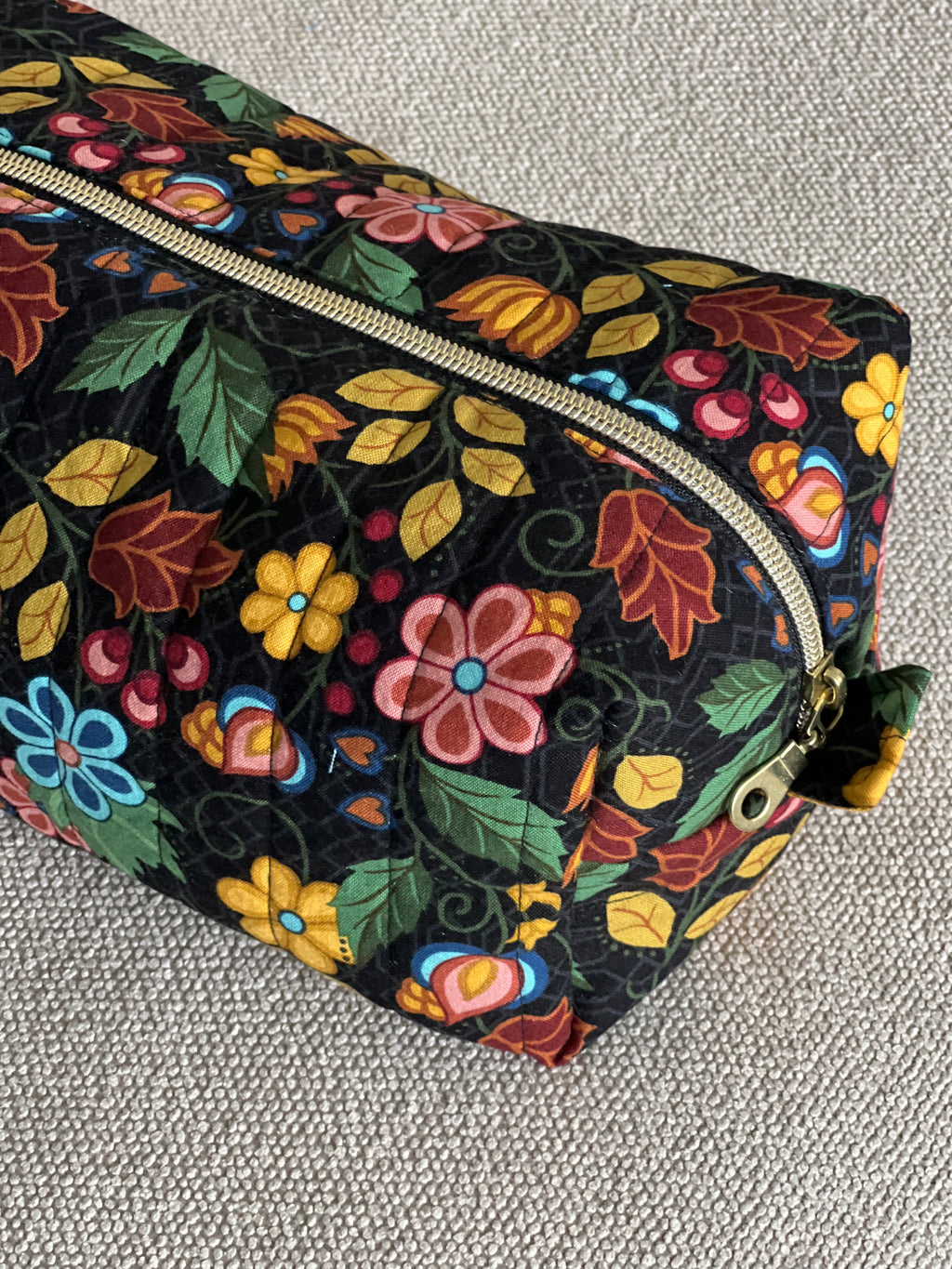 Quilted Pouch - Black (Large)