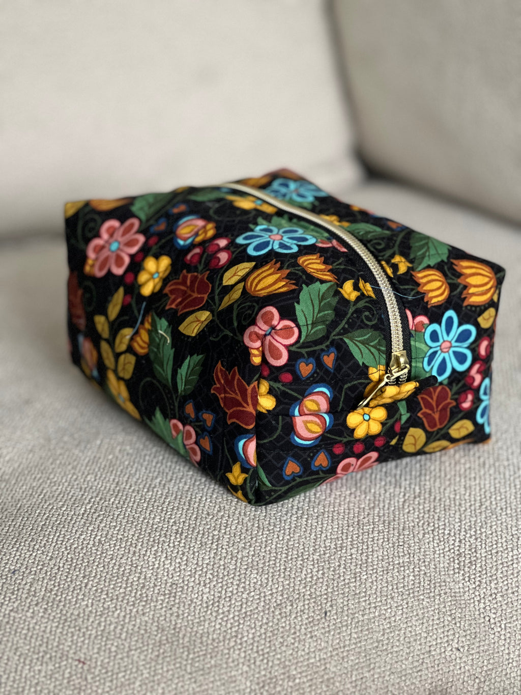 Quilted Pouch - Black (Medium)