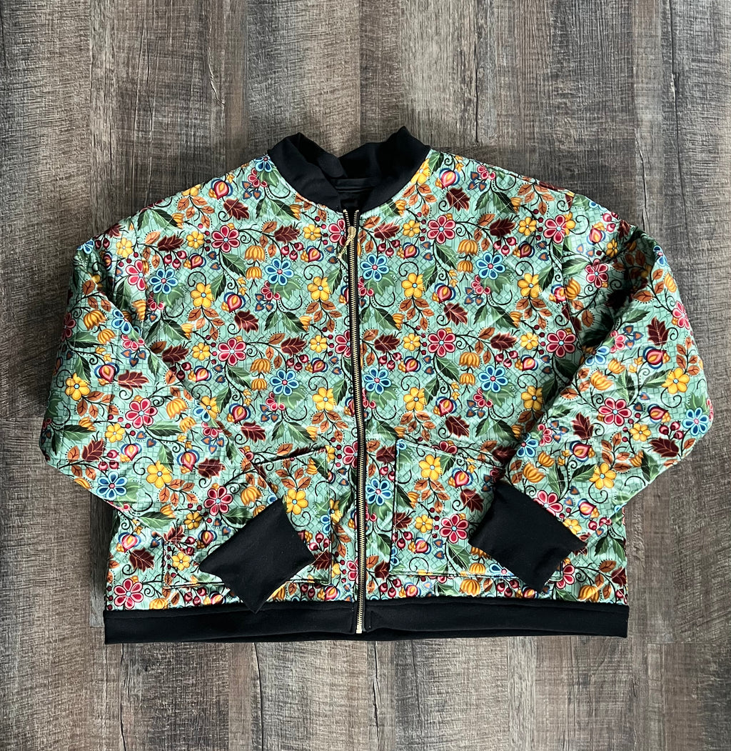 Quilted Satin Bomber Jacket