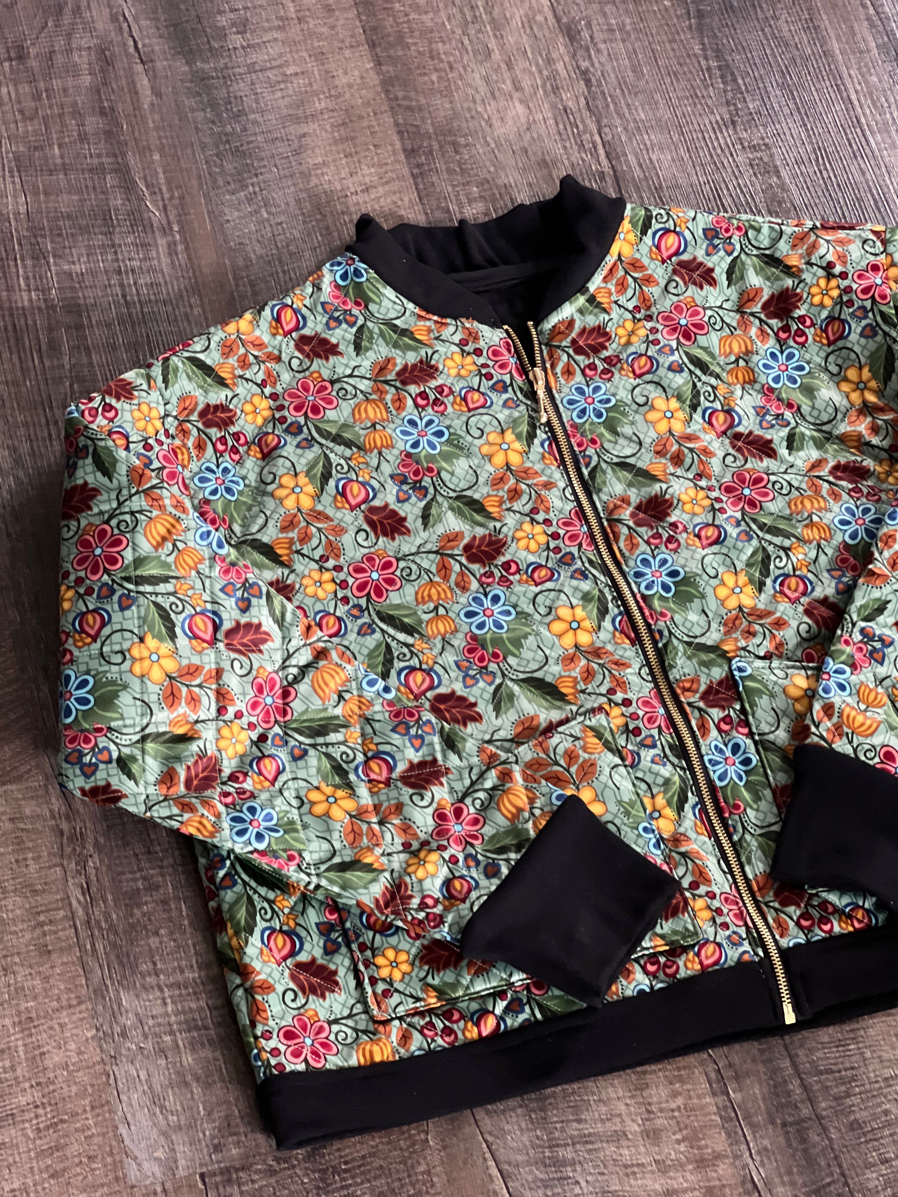 Quilted Satin Bomber Jacket